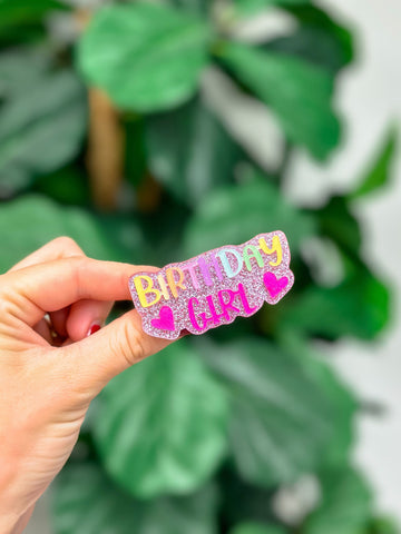 Birthday Girl Glitter Hair Clip