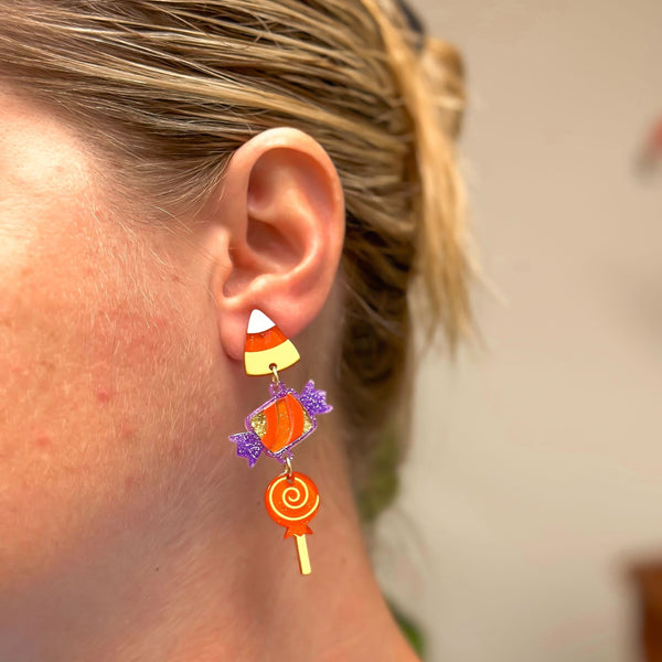 Candy Corn Dangle Earrings