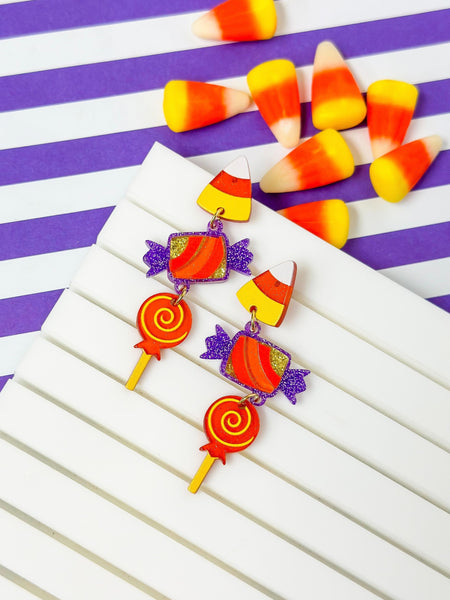 Candy Corn Dangle Earrings