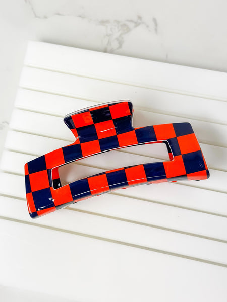 Game Day Checkered Claw Clips