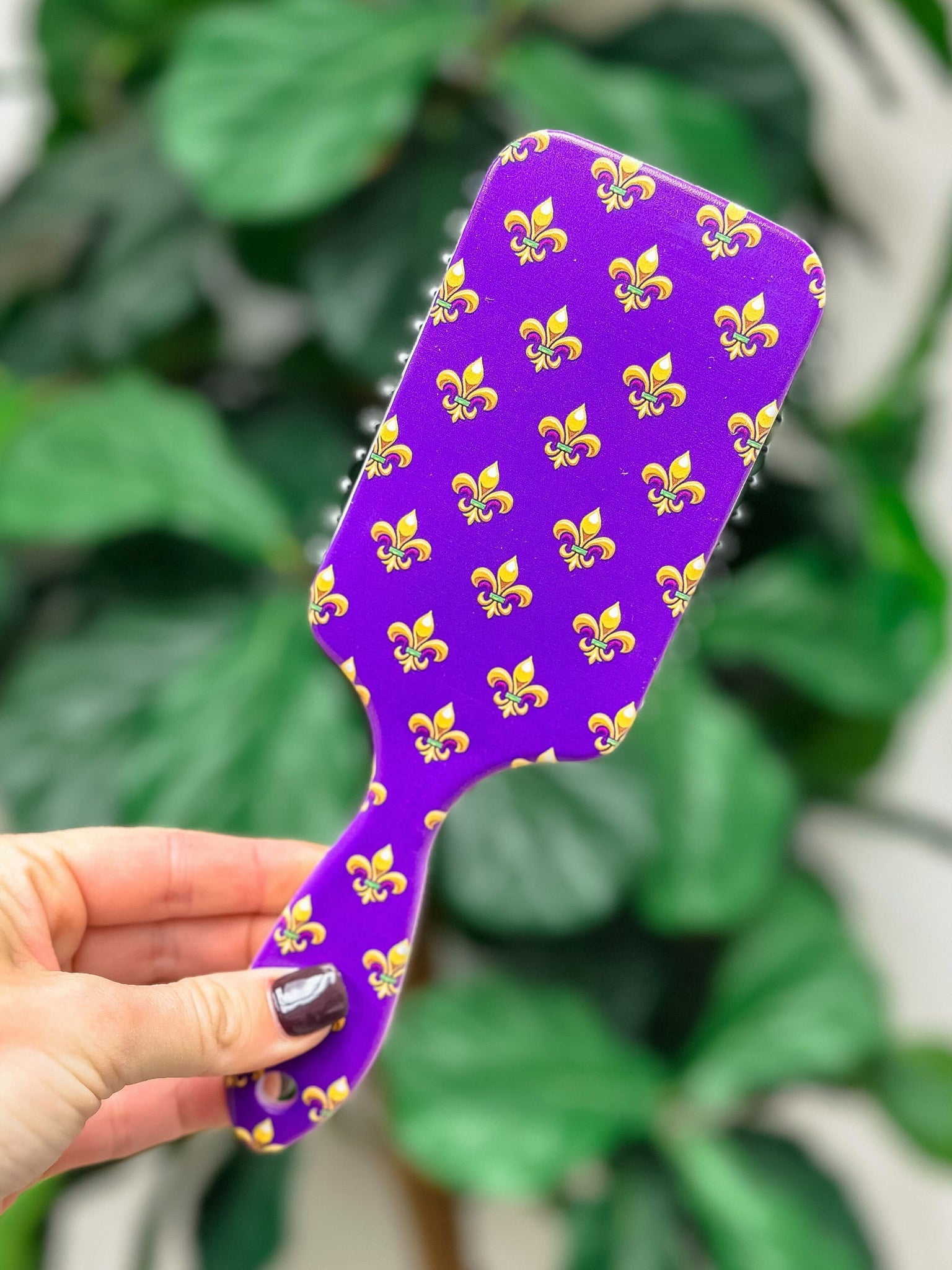 Fleur De Lis Printed Hair Brush