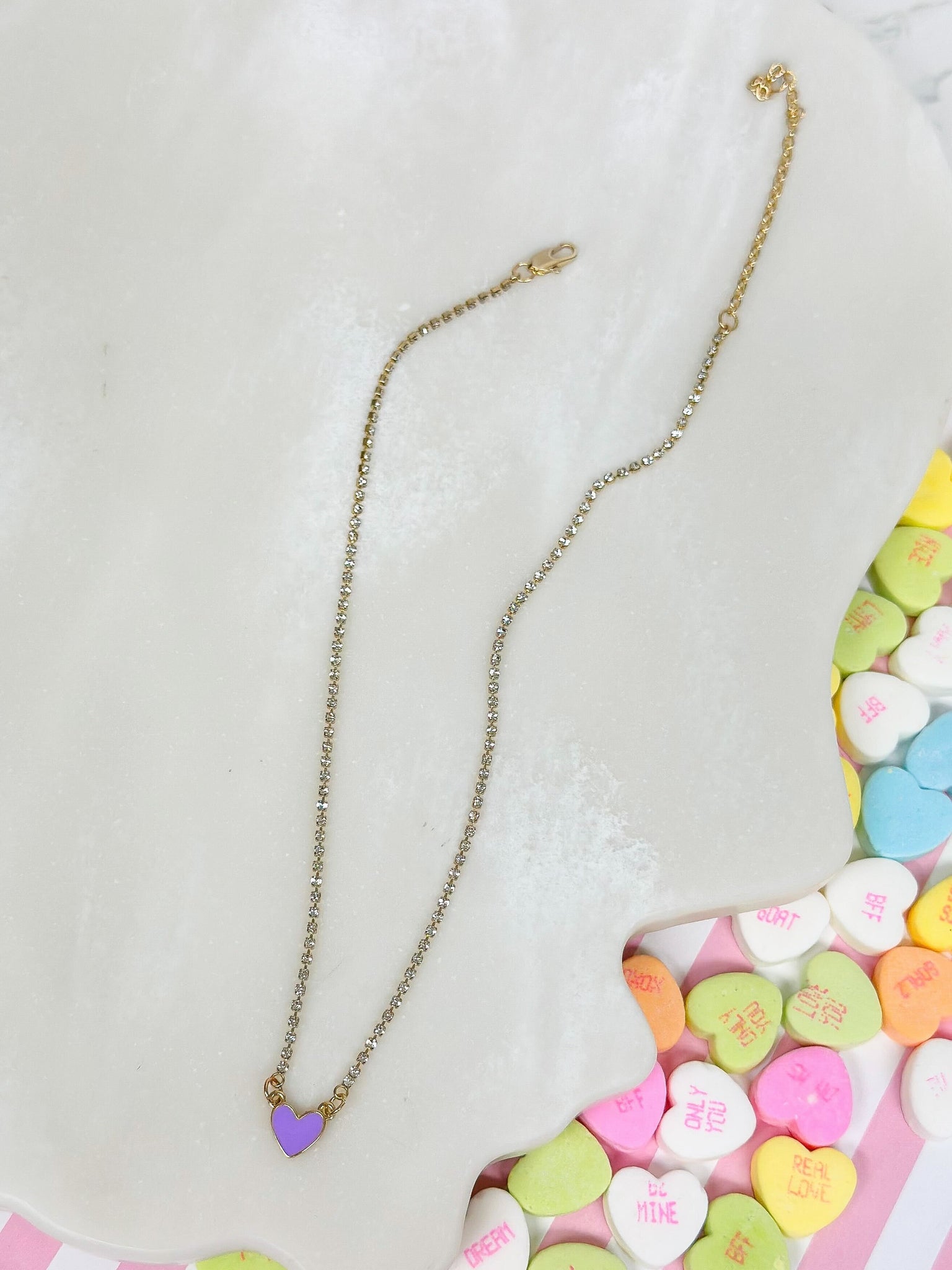 Glitzy Chain Heart Necklaces