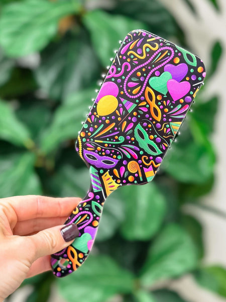 Mardi Gras Printed Hair Brush