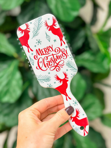 'Merry Christmas' Holiday Printed Hair Brush