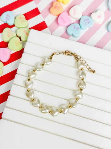 Pearl Heart Beaded Bracelet