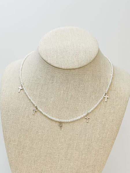 Pearl Strand Cross Station Necklaces