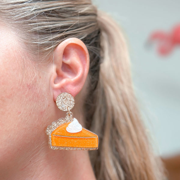 Pumpkin Pie Glitter Dangle Earrings