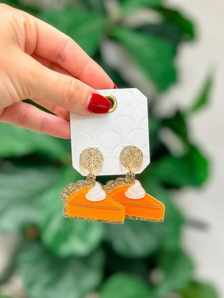 Pumpkin Pie Glitter Dangle Earrings