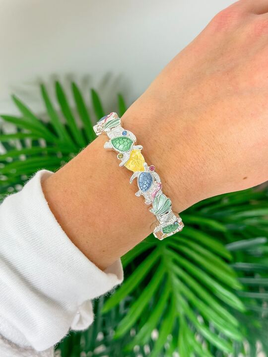 Sea Life Enamel Stretch Bracelet