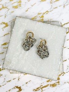 Two Tone Chain Link Earrings