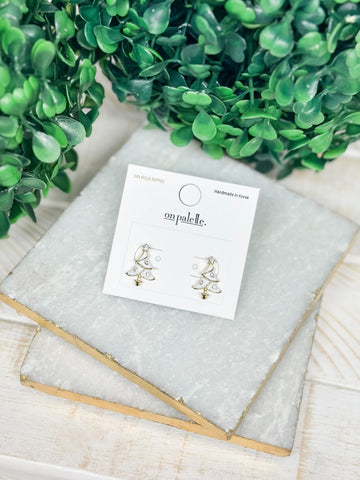 White Christmas Tree Stud Earrings