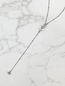 Y Long Arrow Pendant Necklace - Silver