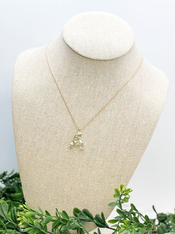 Flower Initial Pendant Necklaces