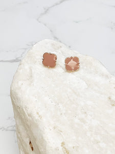 Classic Clover Enamel Stud Earrings