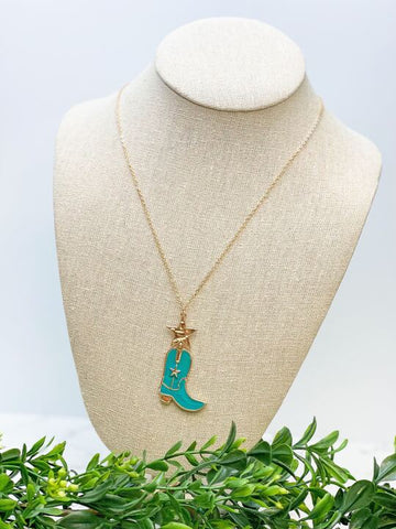 Cowboy Boot Pendant Necklaces