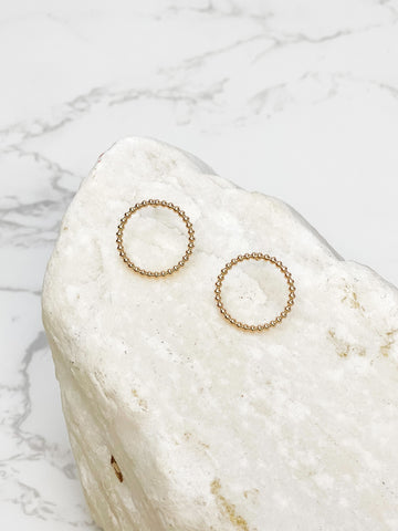 Metal Circle Post Earrings