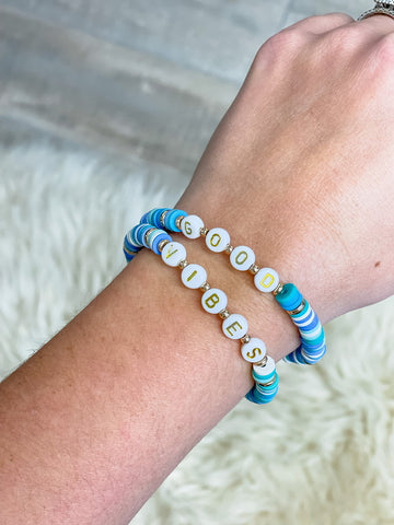 'Good Vibes' Stretch Bracelet Set