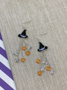 Halloween Witch Hat Dangle Earrings