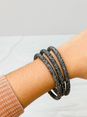 Pave Rhinestone Bangle Sets