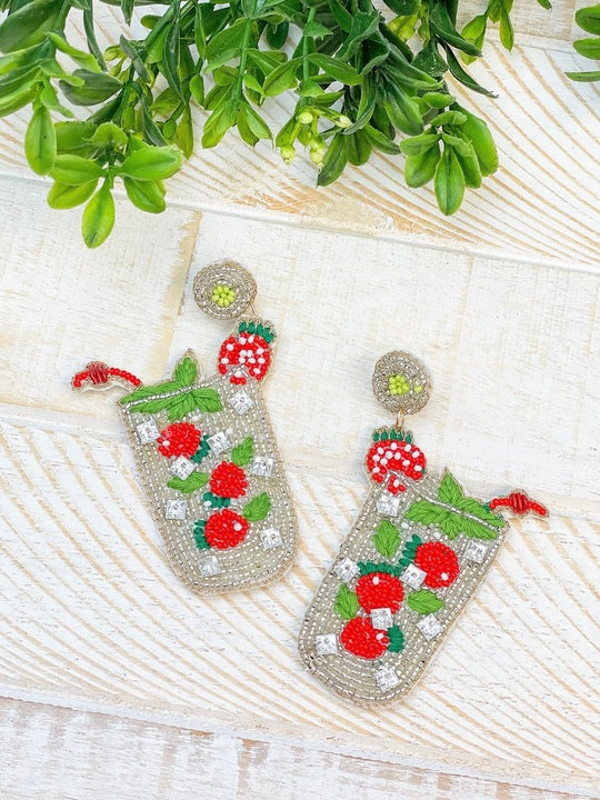 Buyless Fashion Womens Girls 3D Strawberry Earrings Surgical Steel Acrylic  Dangle Drop Earrings - E168SBGLD - Walmart.com