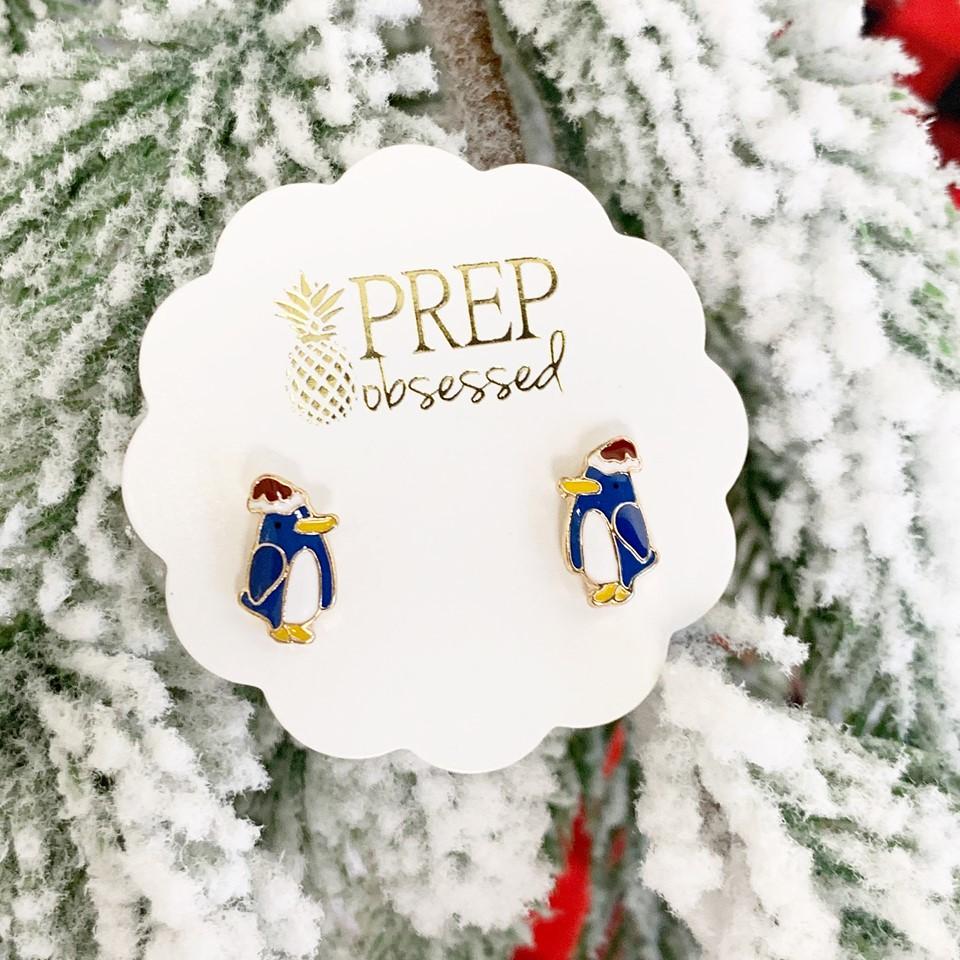 Christmas Hat Penguin Signature Enamel Studs